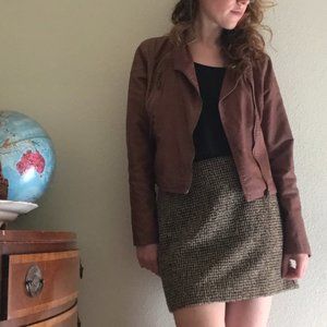 Faux Brown Leather Jacket